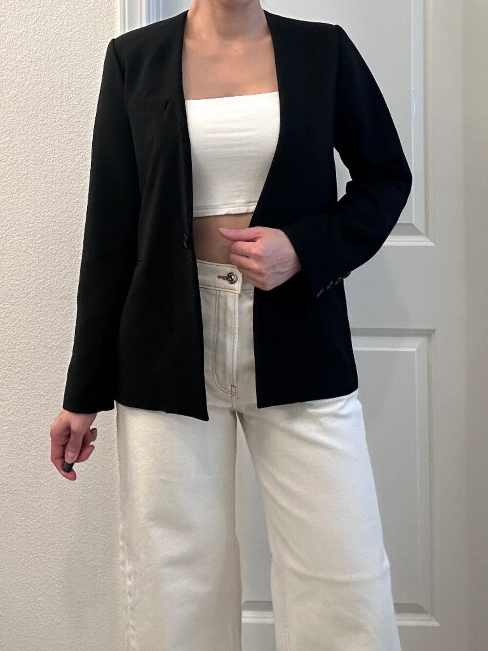 Black Collarless Classic Blazers size S/M